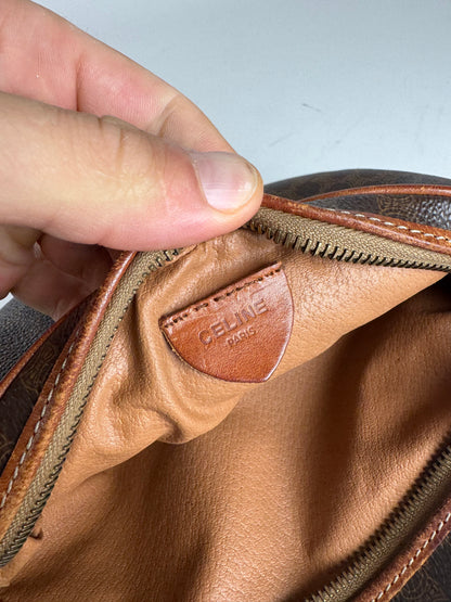 Vintage Celine Triomphe Leather monogram Bag brown