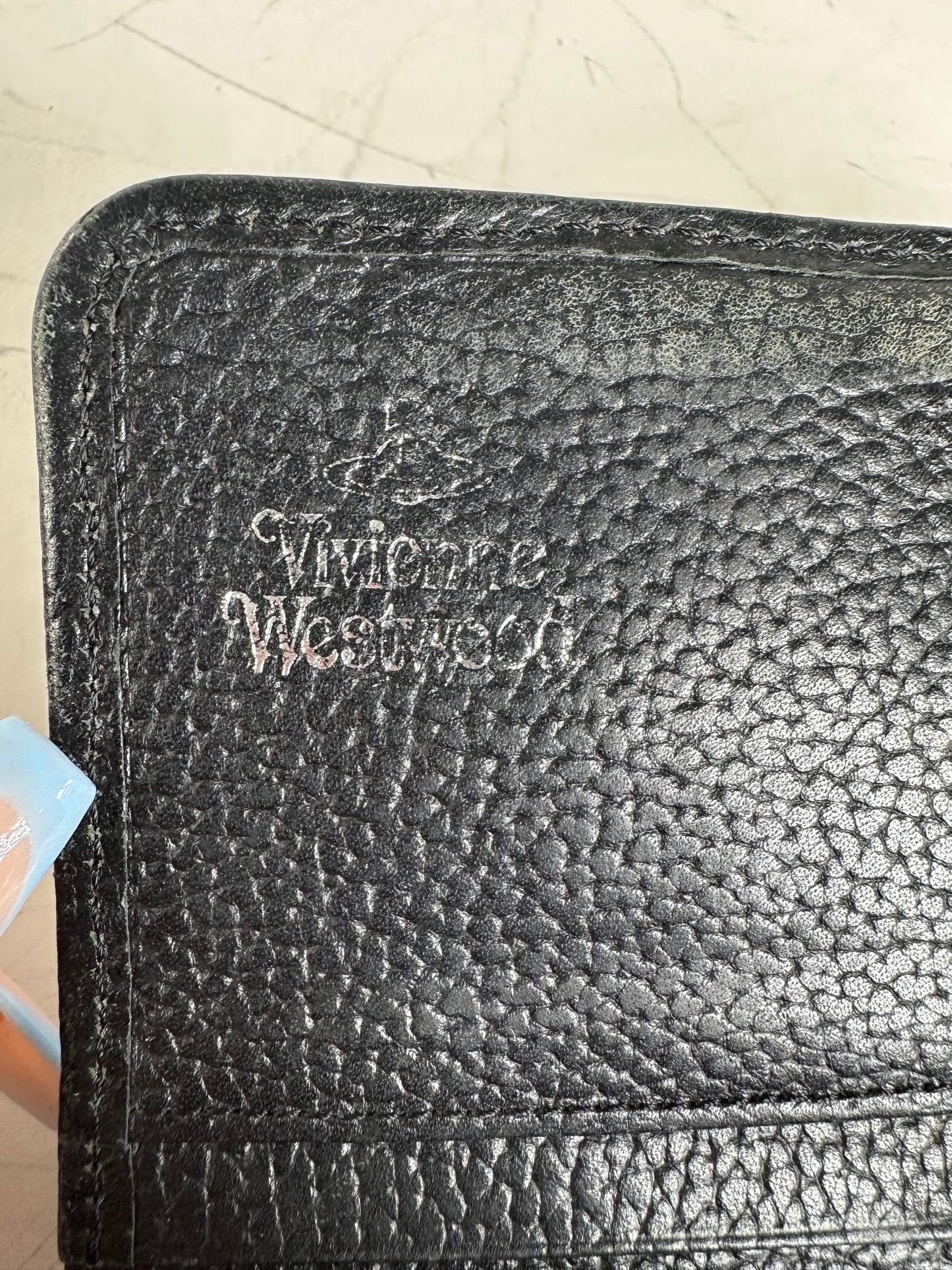 Vintage Vivienne Westwood Printed Leather Wallet Red Black Cream