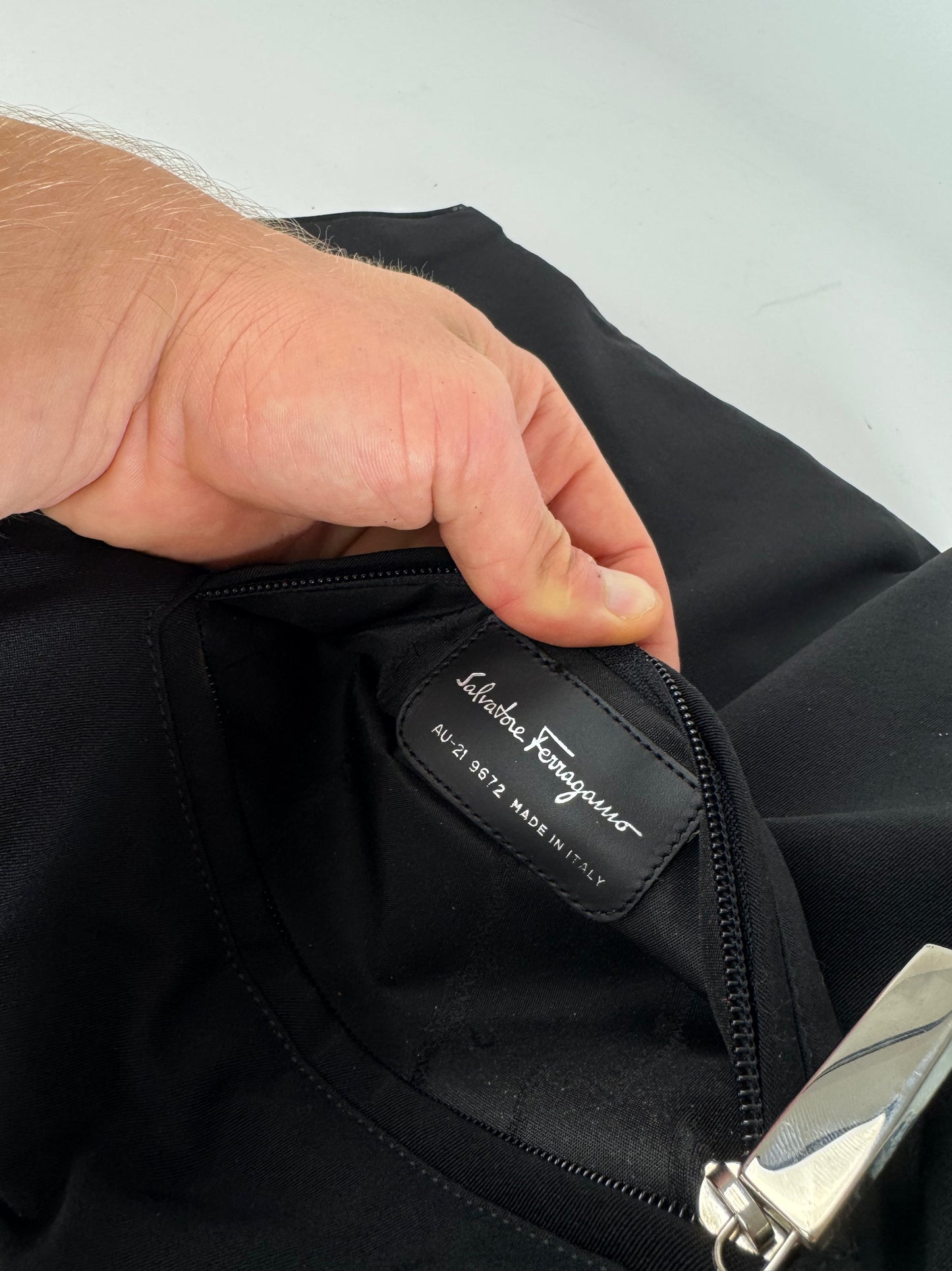 Vintage Salvatore Ferragamo Reversible Tote Bag Black Grey