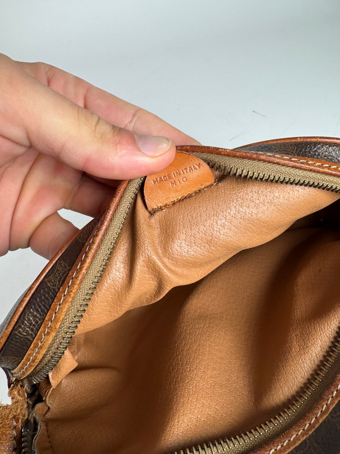 Vintage Celine Triomphe Leather monogram Bag brown