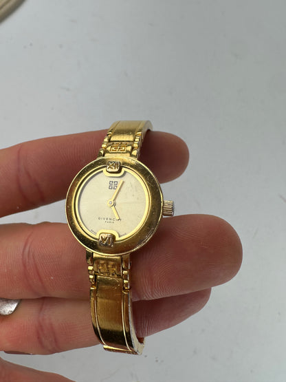 Vintage Givenchy 4G Gold Plated Quartz Watch Gold