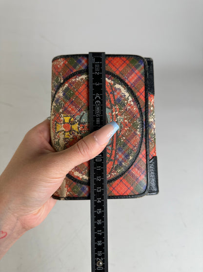 Vintage Vivienne Westwood Printed Leather Wallet Red Black Cream