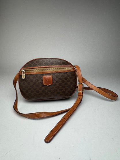Vintage Celine Triomphe Leather monogram Bag brown