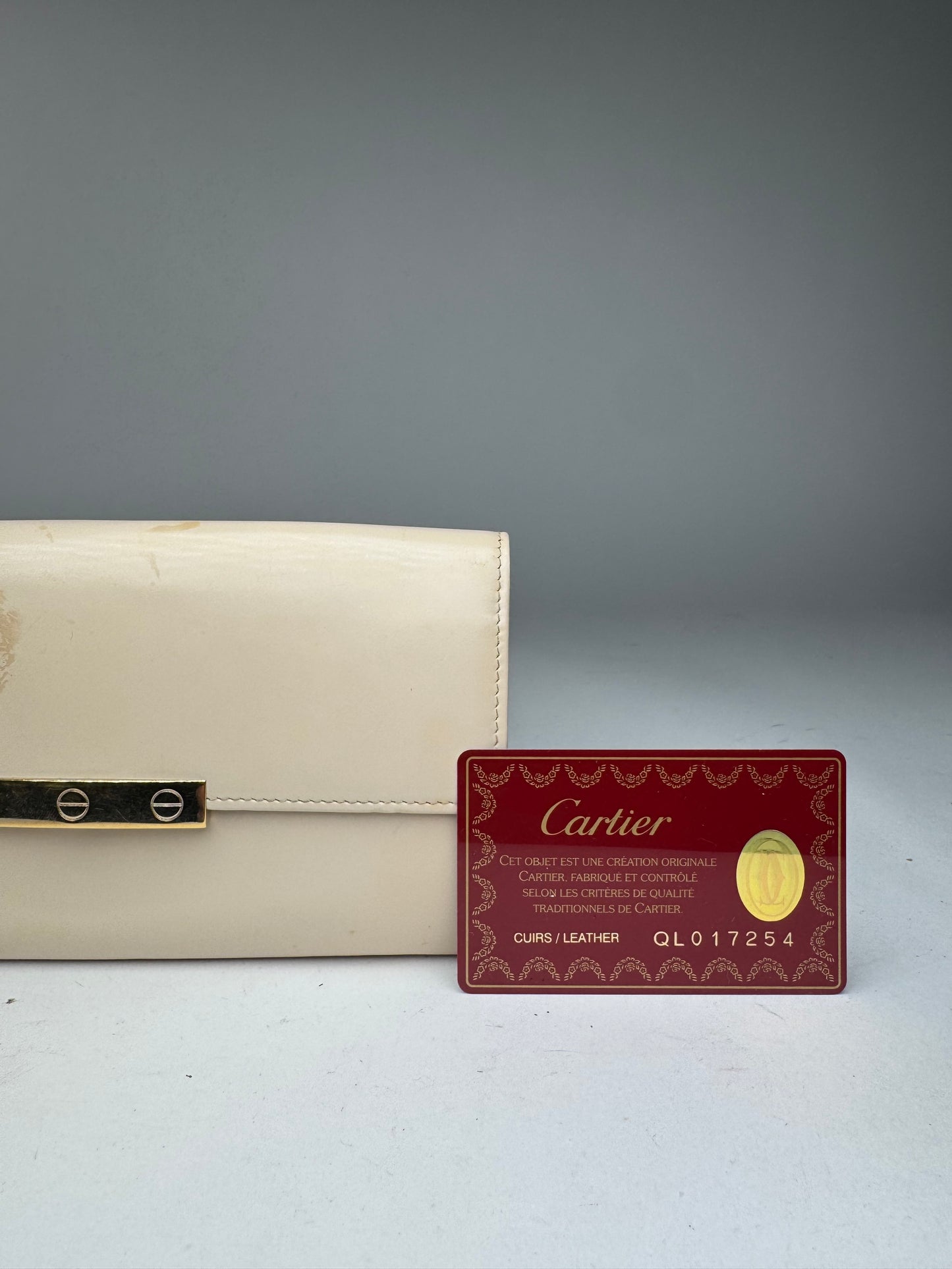 Vintage Cartier Patent leather wallet white