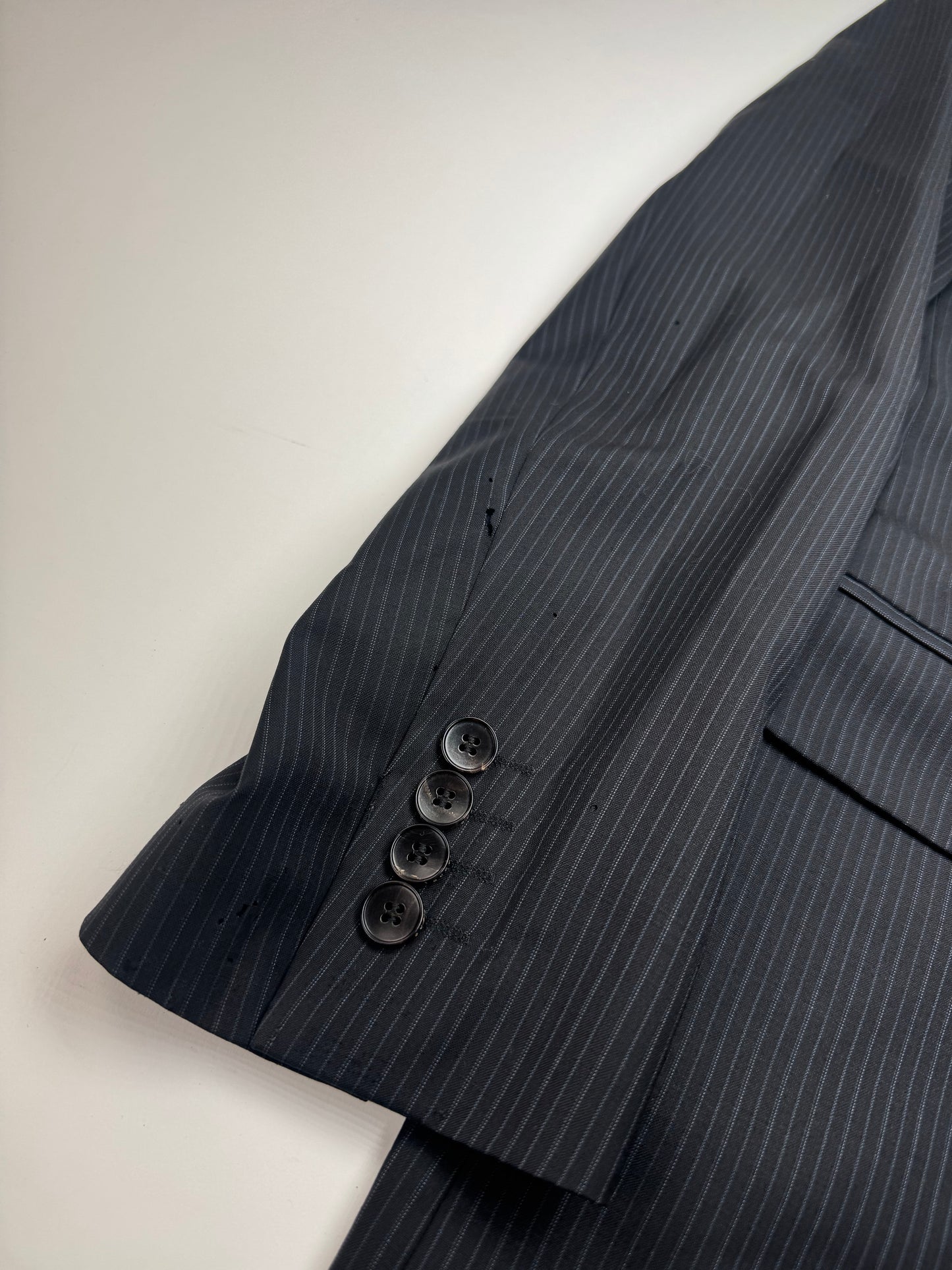 Vintage Gucci Men’s Blazer Black Grey Striped 48/M