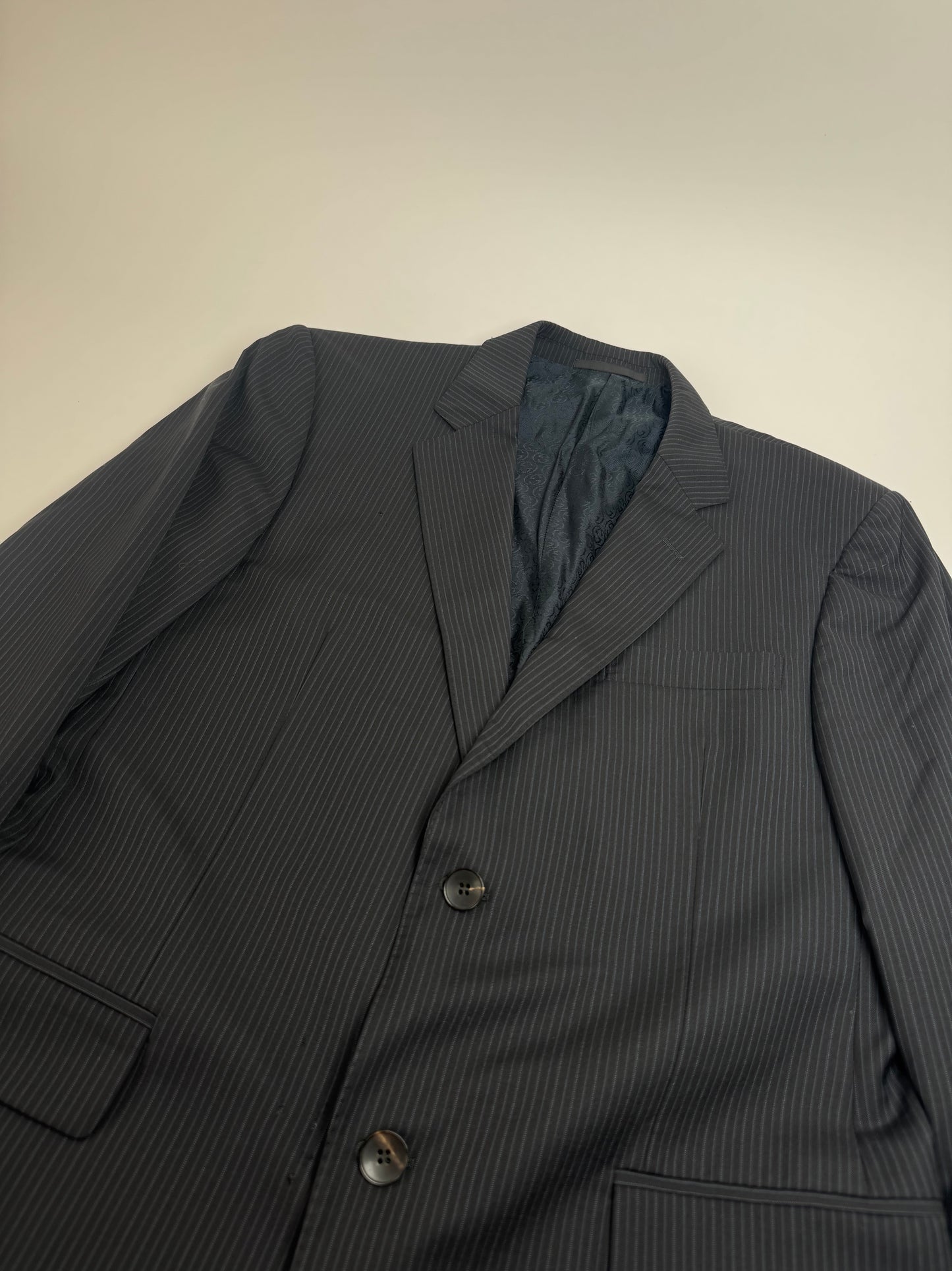 Vintage Gucci Men’s Blazer Black Grey Striped 48/M
