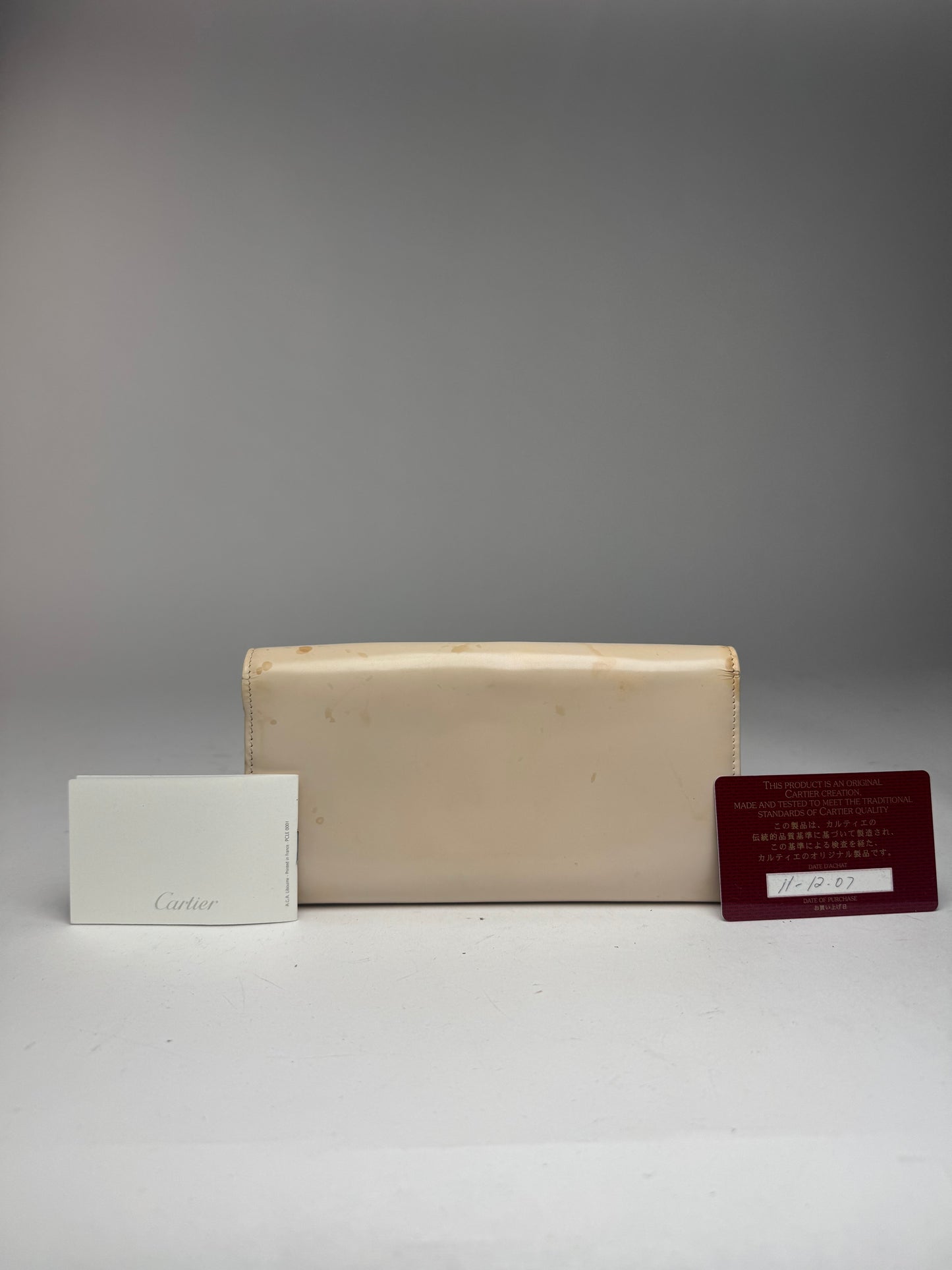 Vintage Cartier Patent leather wallet white