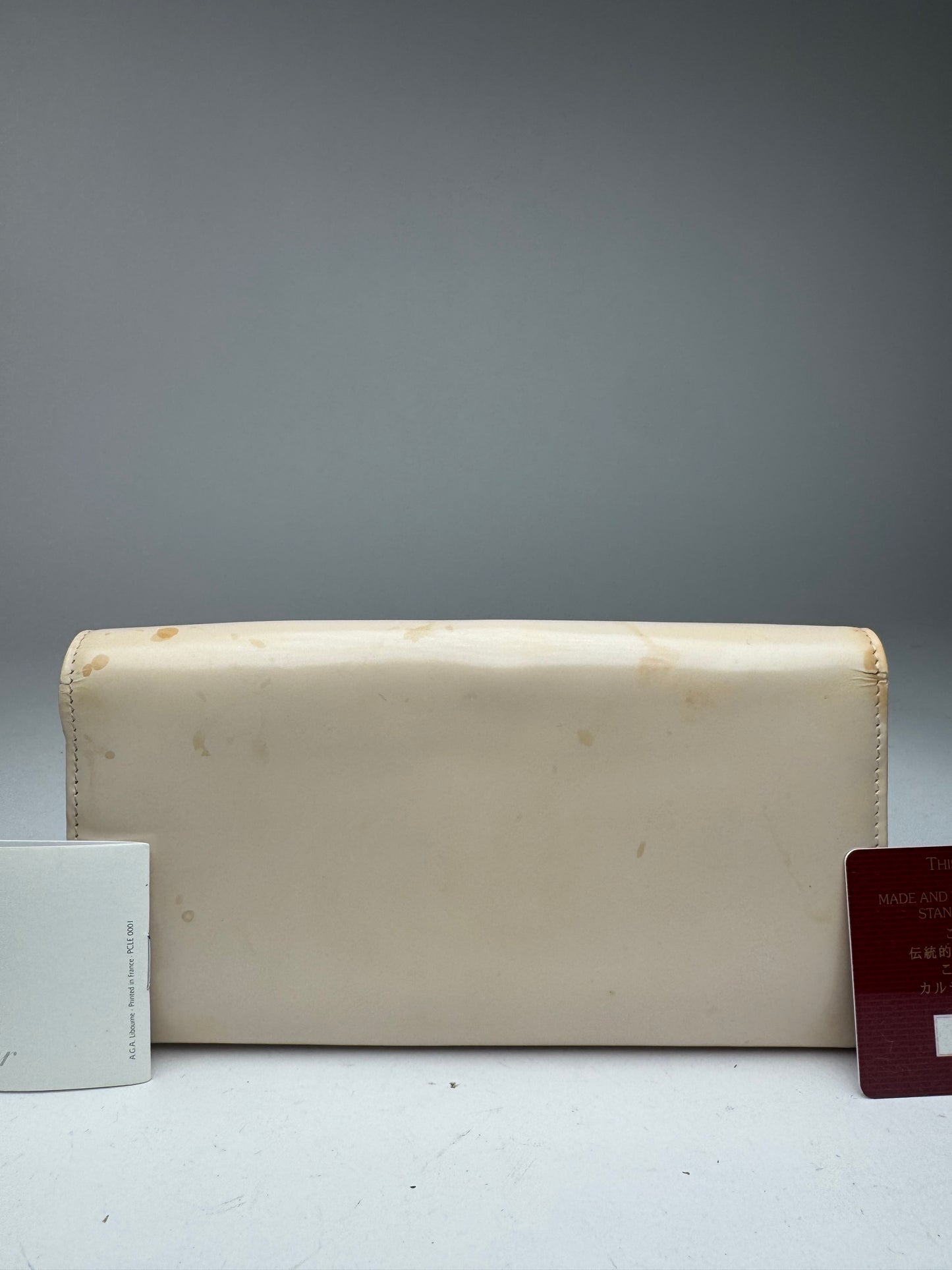 Vintage Cartier Patent leather wallet white