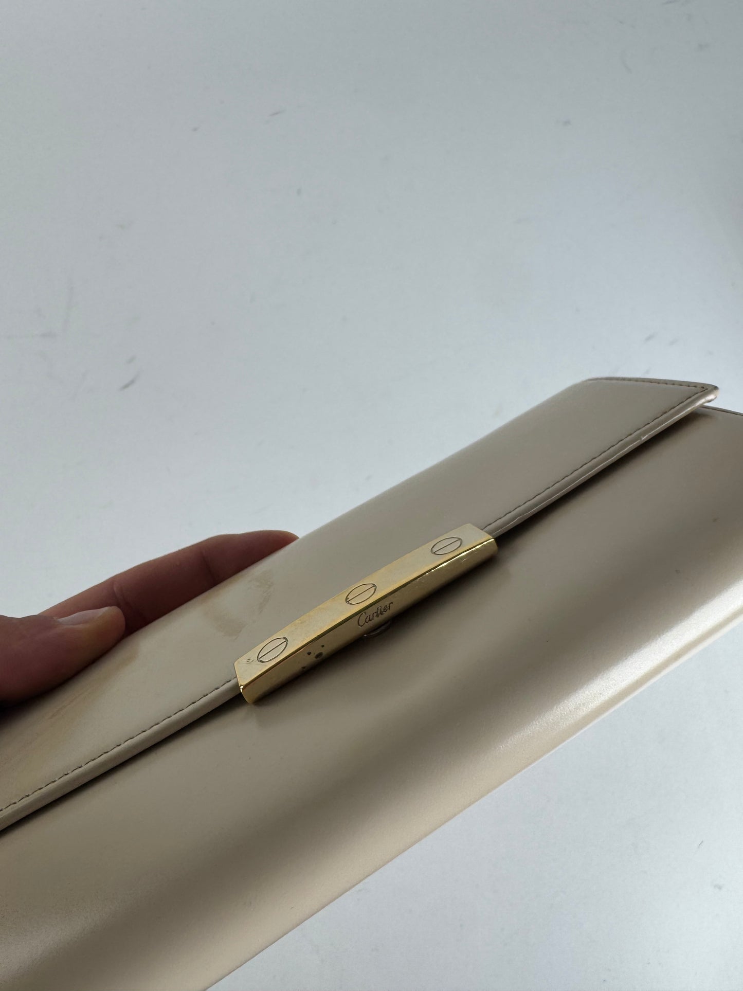 Vintage Cartier Patent leather wallet white