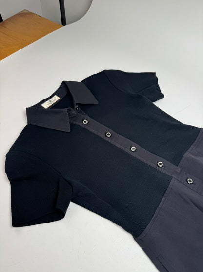 Vintage Courreges Cotton Leather Dress 36/S Black