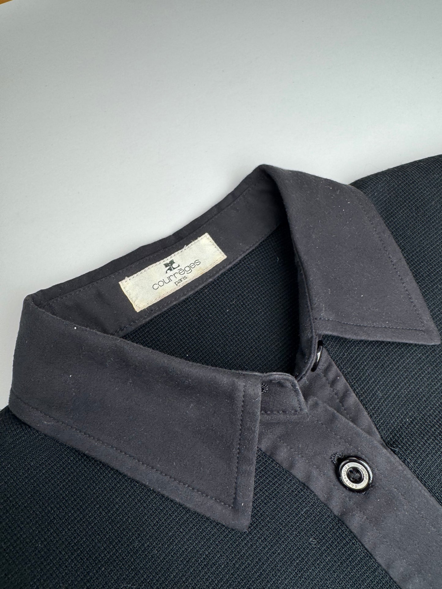 Vintage Courreges Cotton Leather Dress 36/S Black