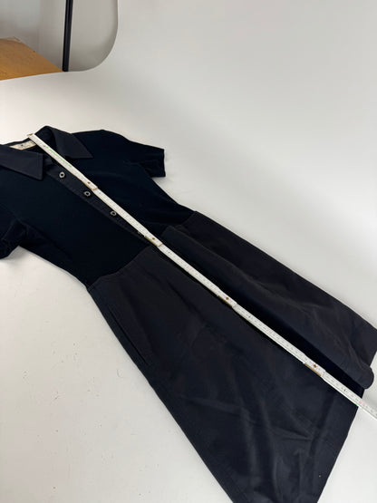 Vintage Courreges Cotton Leather Dress 36/S Black