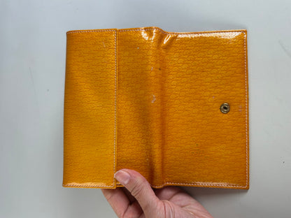 Vintage Dior Patent Logo Wallet Orange Gold