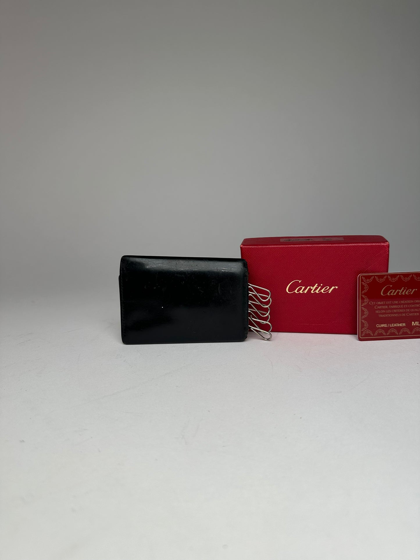 Vintage Cartier Panthere Patent Leather Card Holder / Key Holder Black