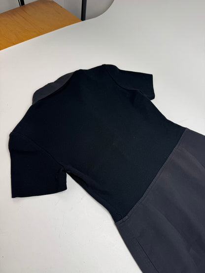 Vintage Courreges Cotton Leather Dress 36/S Black