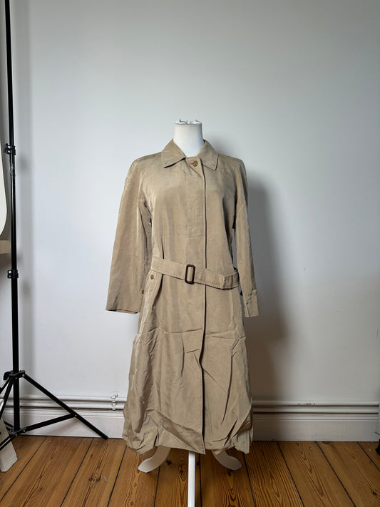 Vintage Burberry Trench Coat Cotton Blend Beige L