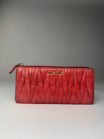 Vintage Miu Miu Metallasse Leather wallet red