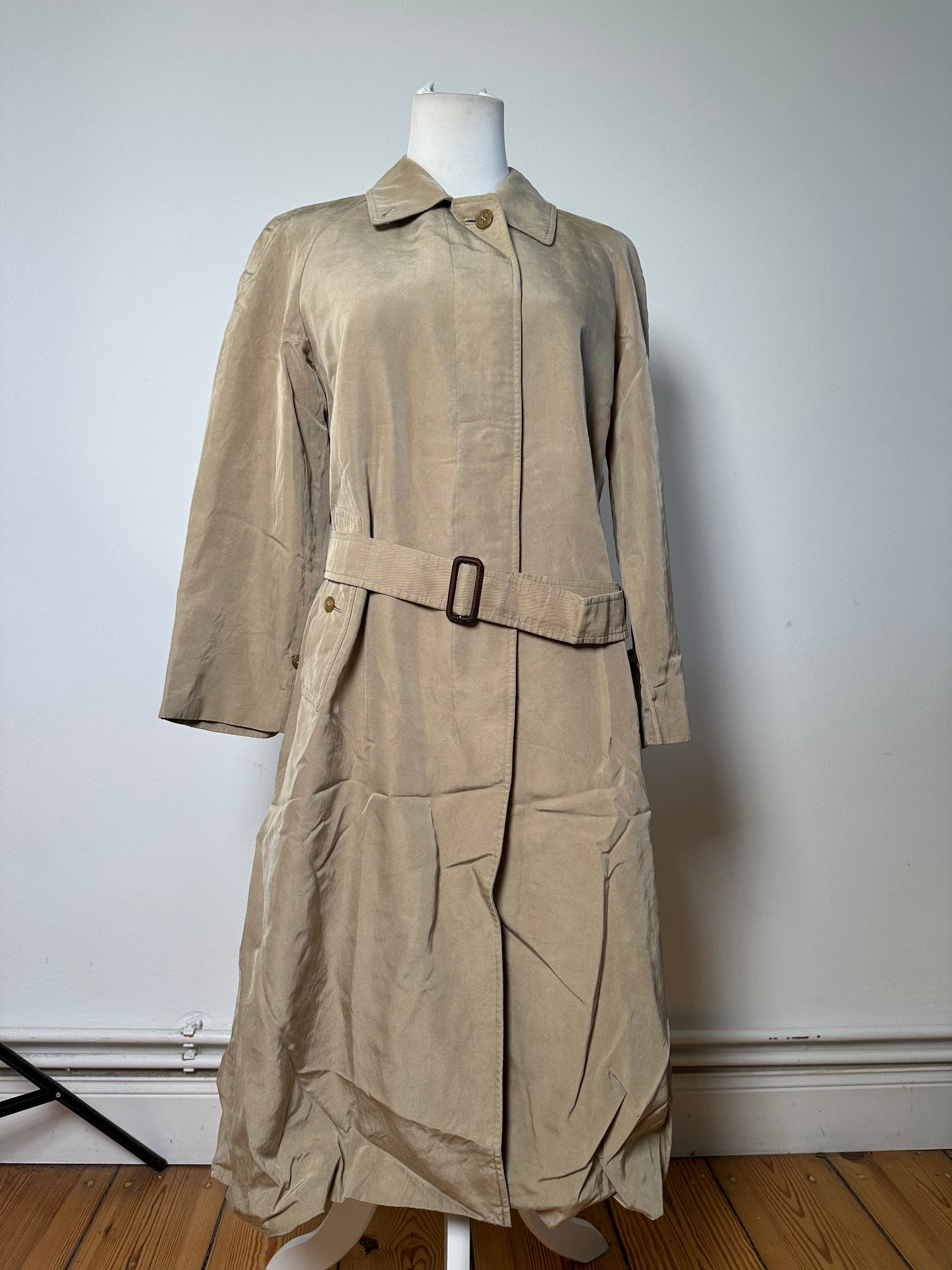 Vintage Burberry Trench Coat Cotton Blend Beige L