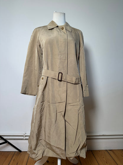Vintage Burberry Trench Coat Cotton Blend Beige L