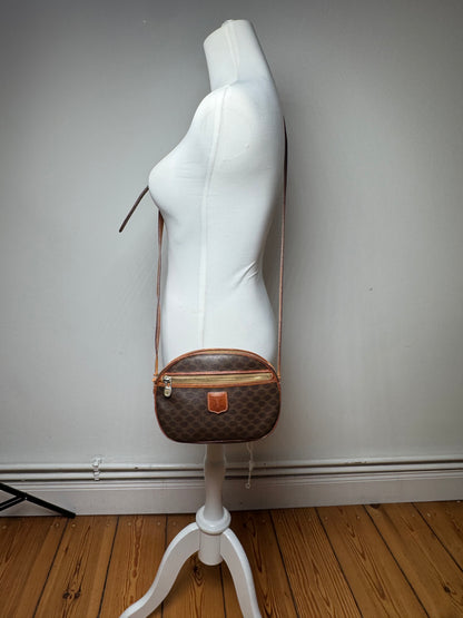 Vintage Celine Triomphe Leather monogram Bag brown