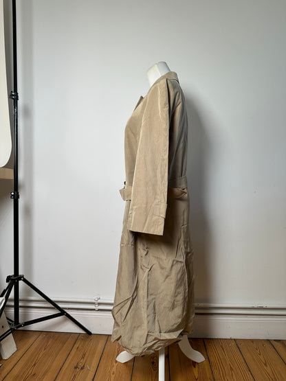 Vintage Burberry Trench Coat Cotton Blend Beige L