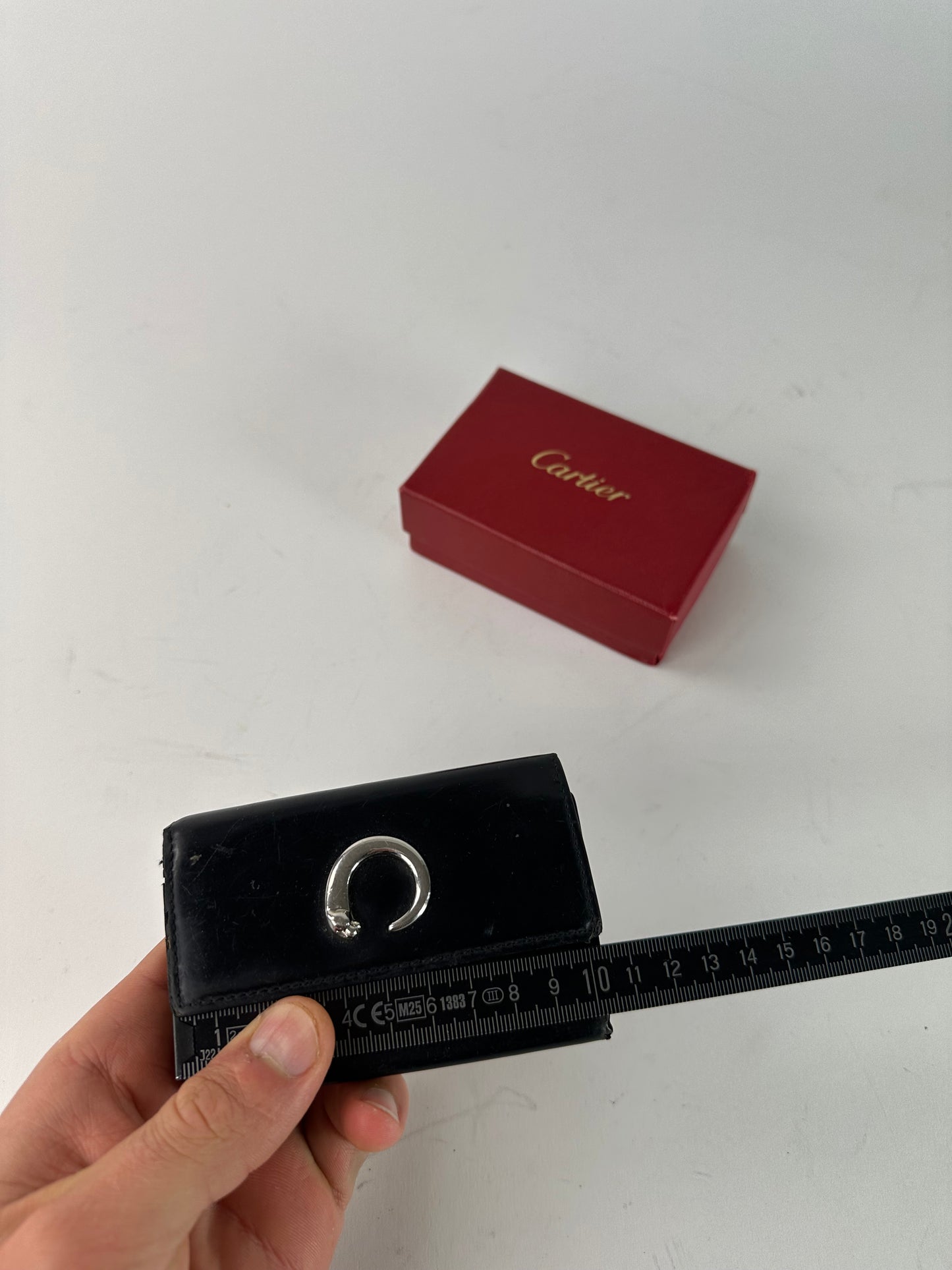 Vintage Cartier Panthere Patent Leather Card Holder / Key Holder Black