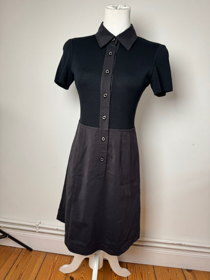 Vintage Courreges Cotton Leather Dress 36/S Black