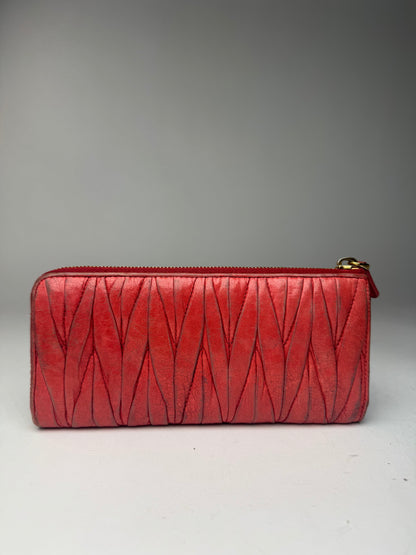 Vintage Miu Miu Metallasse Leather wallet red