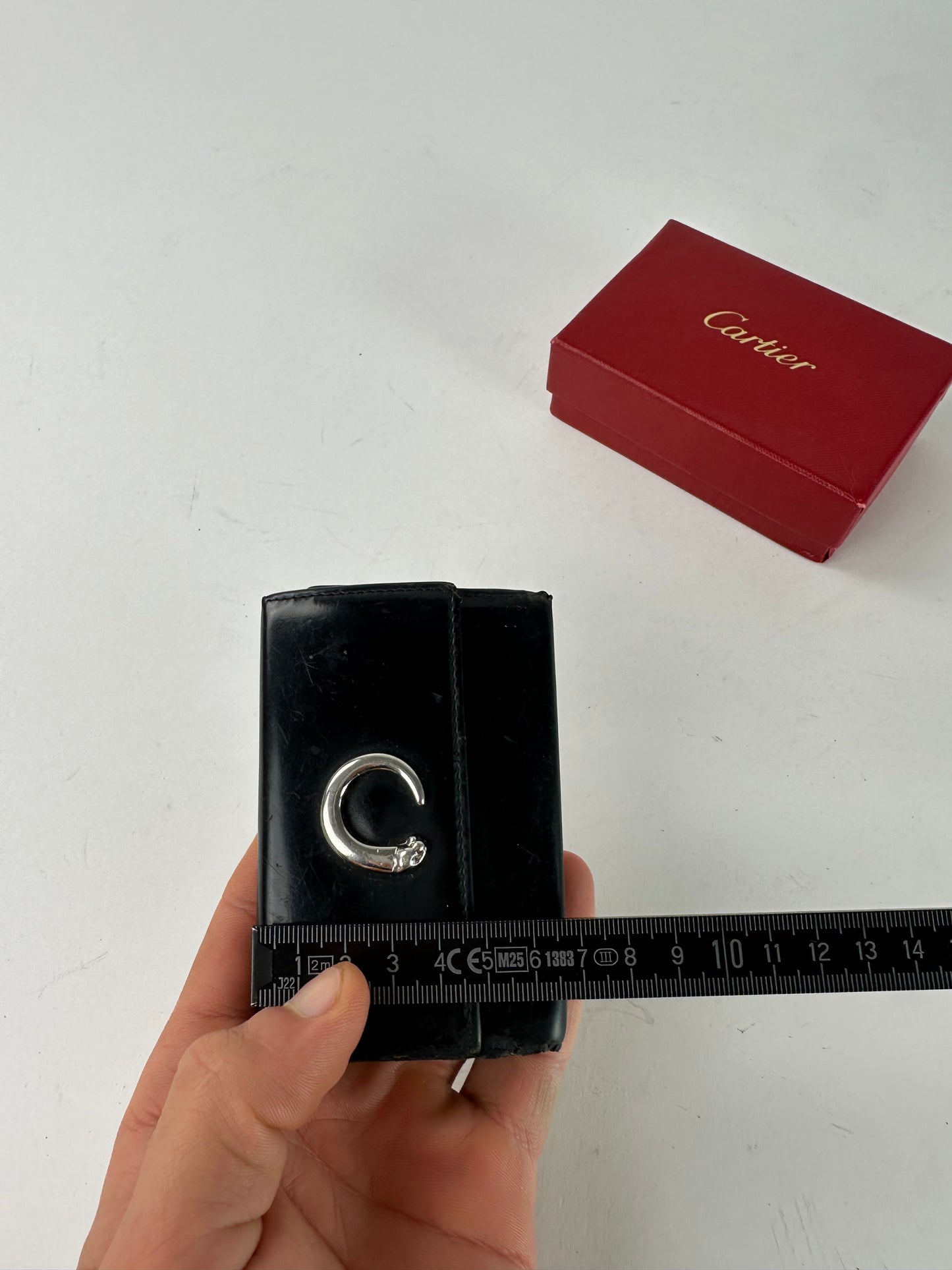 Vintage Cartier Panthere Patent Leather Card Holder / Key Holder Black