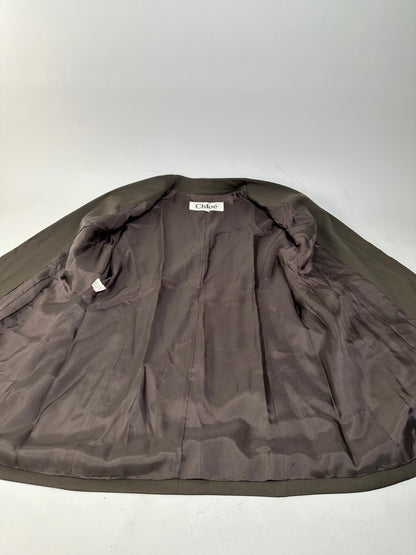 Vintage Chloe Wool Twin Set Blazer Dark Olive M