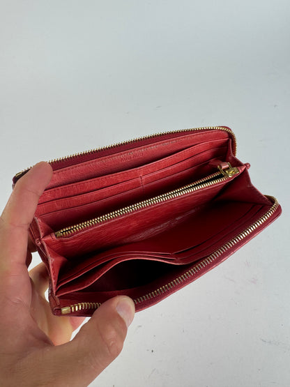 Vintage Miu Miu Metallasse Leather wallet red
