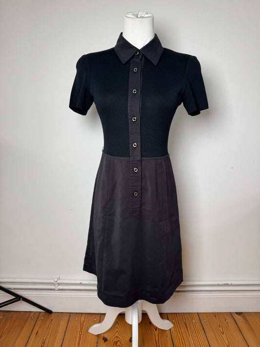 Vintage Courreges Cotton Leather Dress 36/S Black