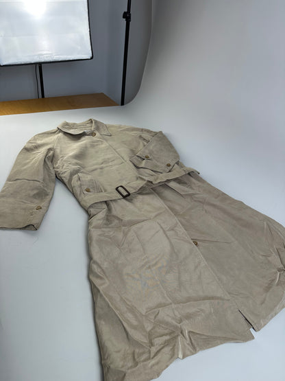Vintage Burberry Trench Coat Cotton Blend Beige L