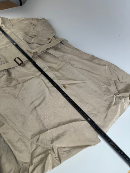 Vintage Burberry Trench Coat Cotton Blend Beige L