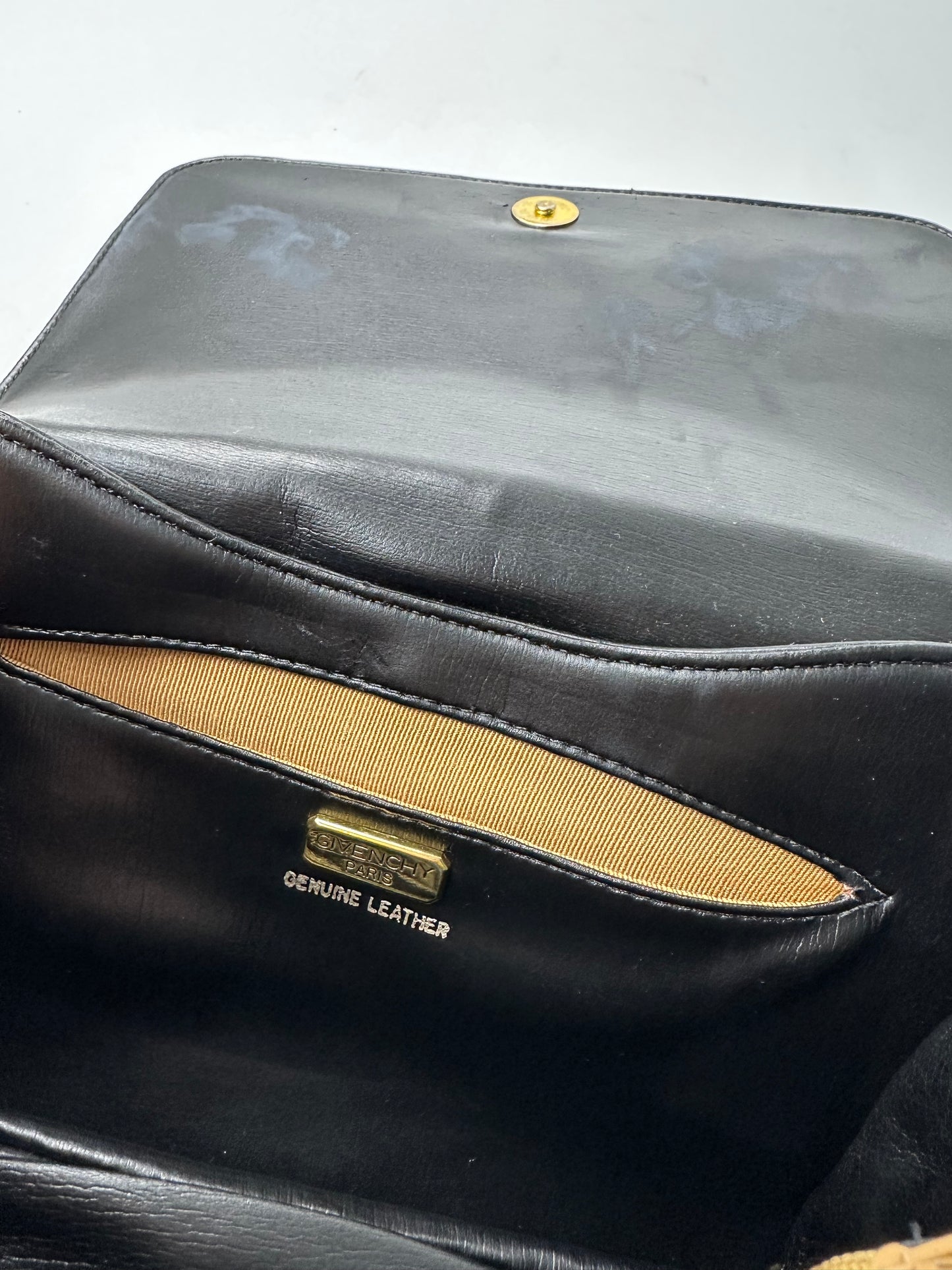 Vintage Givenchy Leather 4G Shoulder Bag Black