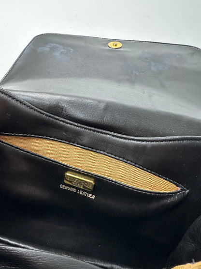 Vintage Givenchy Leather 4G Shoulder Bag Black