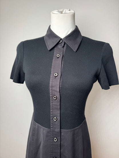 Vintage Courreges Cotton Leather Dress 36/S Black