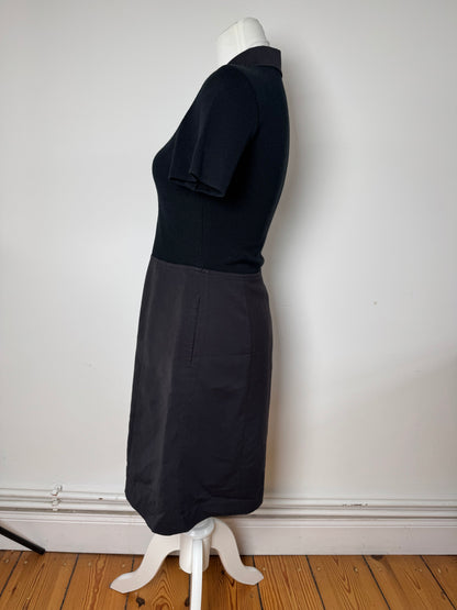 Vintage Courreges Cotton Leather Dress 36/S Black