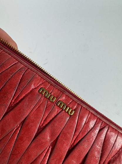 Vintage Miu Miu Metallasse Leather wallet red