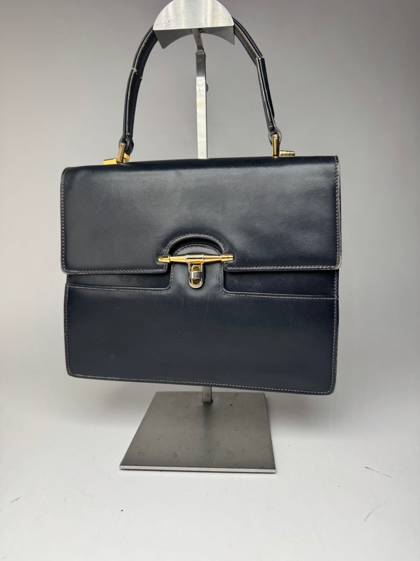 Sac en cuir Gucci vintage bleu marine