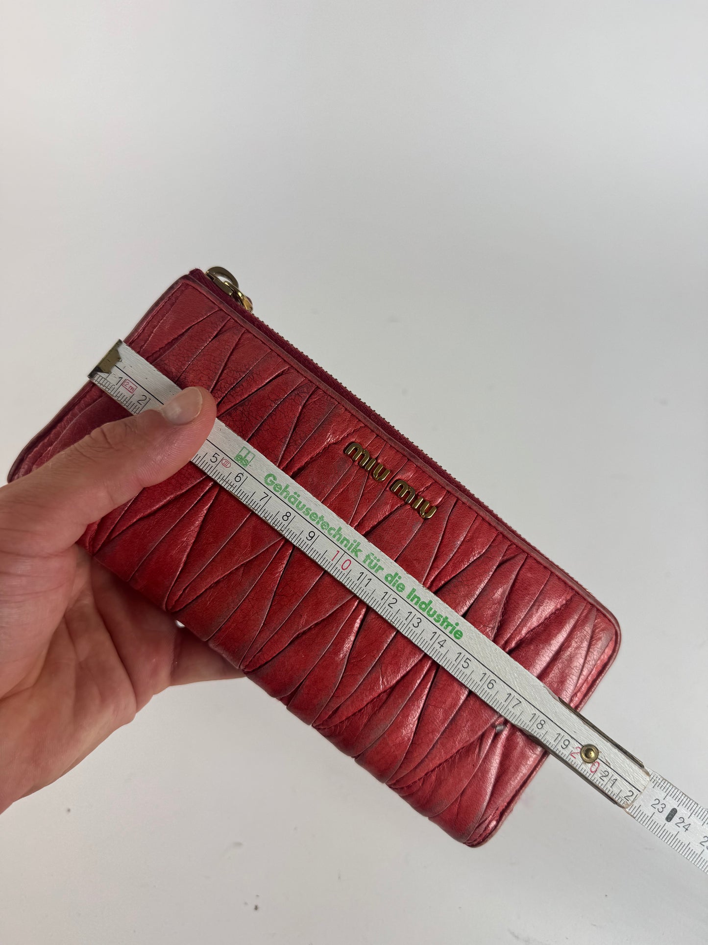 Vintage Miu Miu Metallasse Leather wallet red