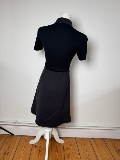 Vintage Courreges Cotton Leather Dress 36/S Black