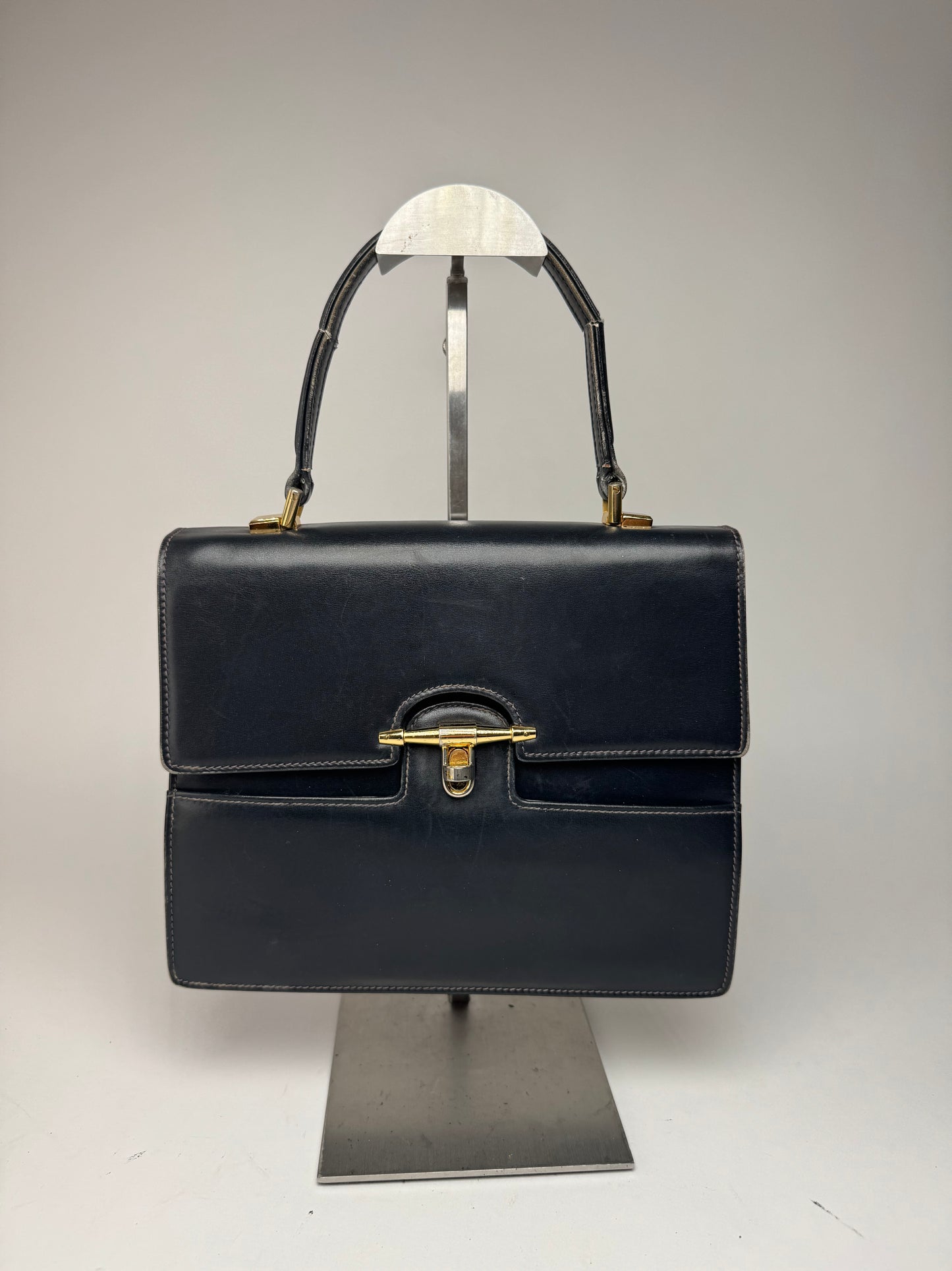 Sac en cuir Gucci vintage bleu marine