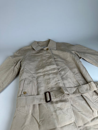 Vintage Burberry Trench Coat Cotton Blend Beige L