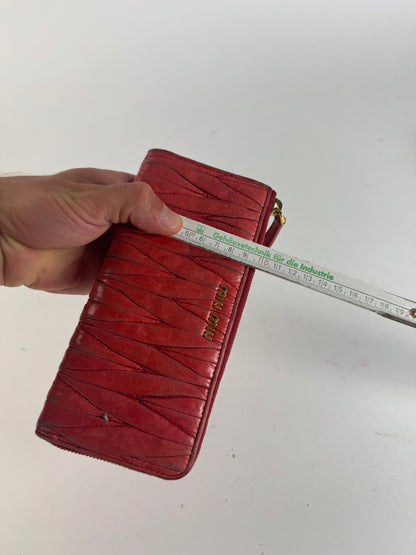 Vintage Miu Miu Metallasse Leather wallet red