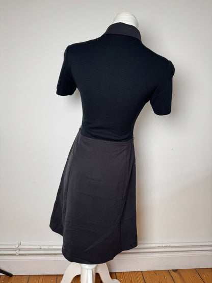 Vintage Courreges Cotton Leather Dress 36/S Black