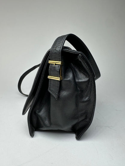 Vintage Givenchy Leather 4G Shoulder Bag Black