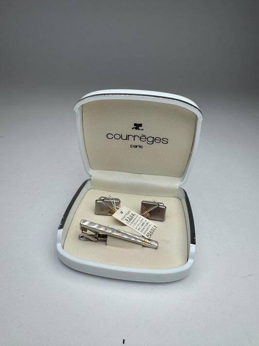 Vintage Courreges Money Tie clamp set