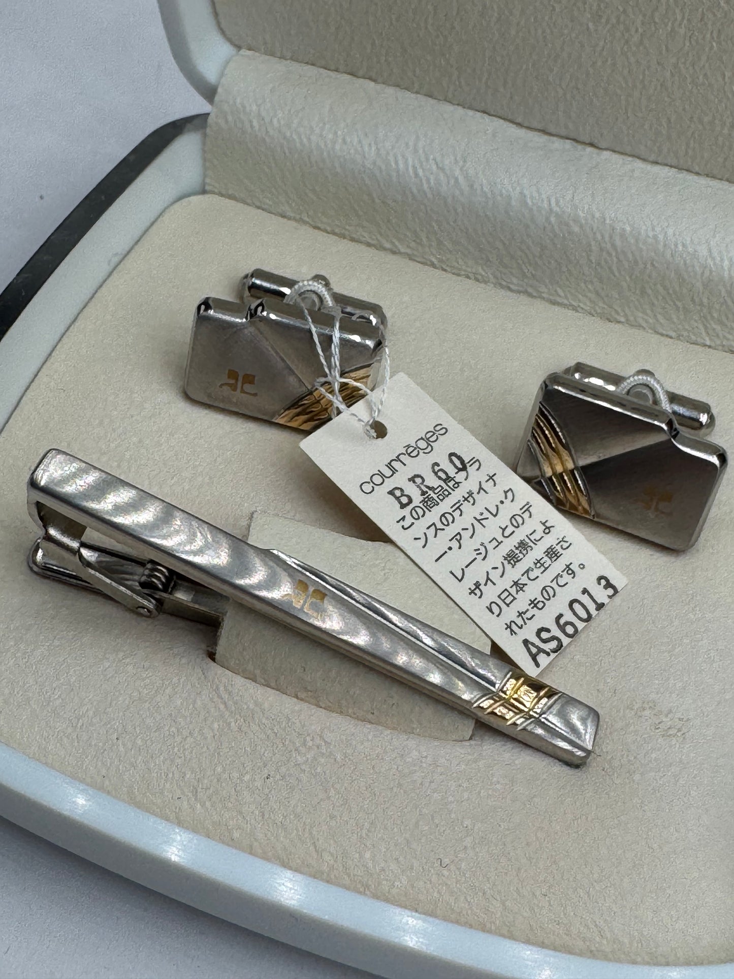 Vintage Courreges Money Tie clamp set