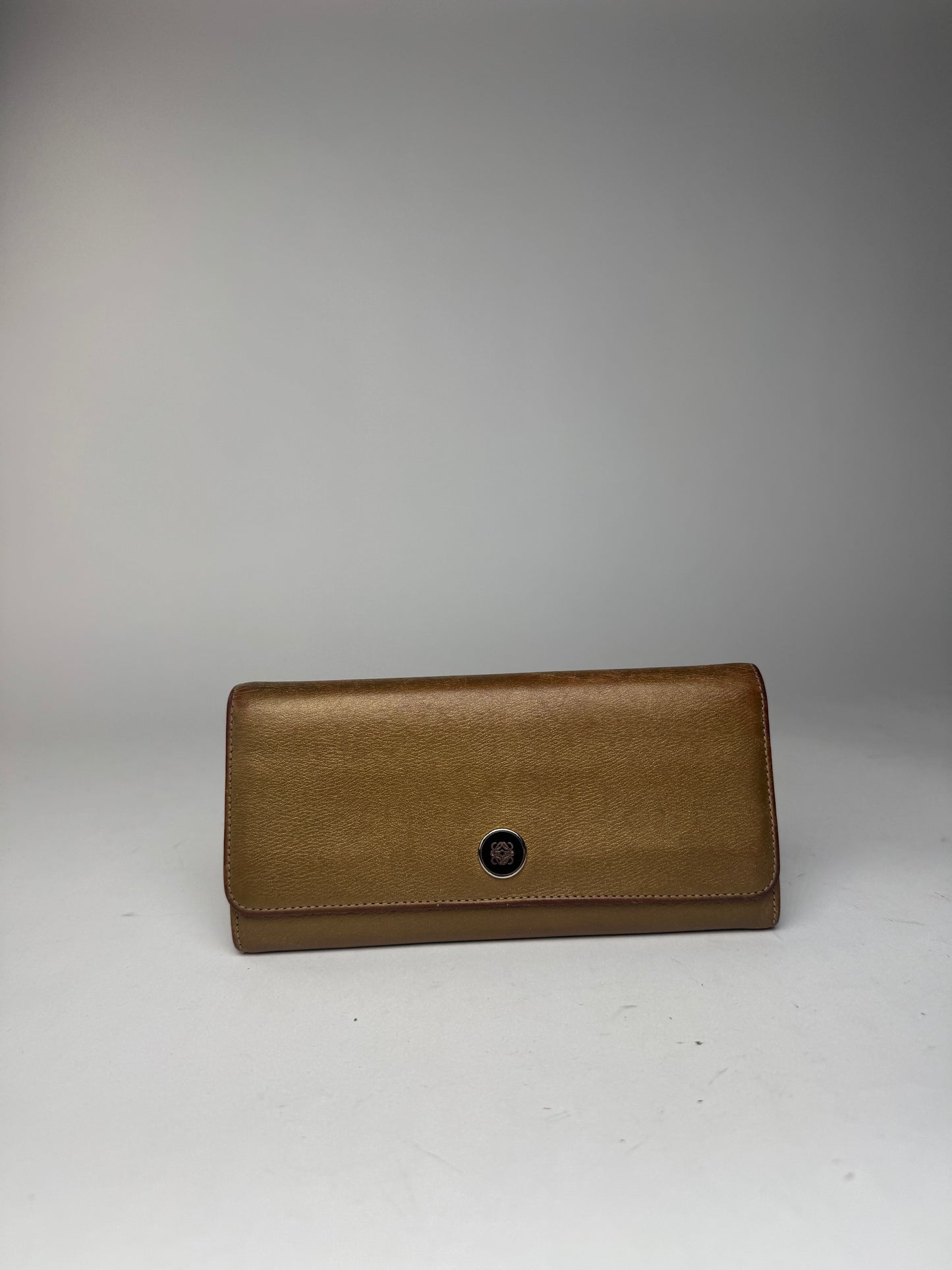 Vintage Loewe Madrid anagram leather wallet golden